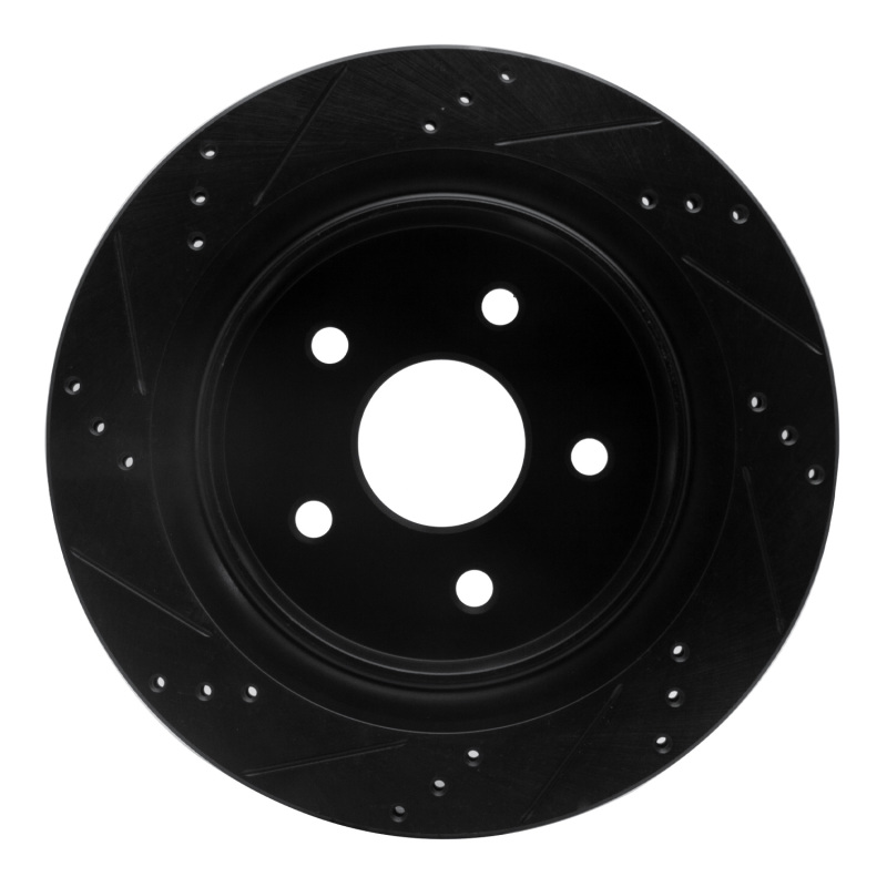 Chrysler Aspen Brake Rotor (1) - Rear Right - R1 Concepts - Drilled & Slotted - Black - `02-`24